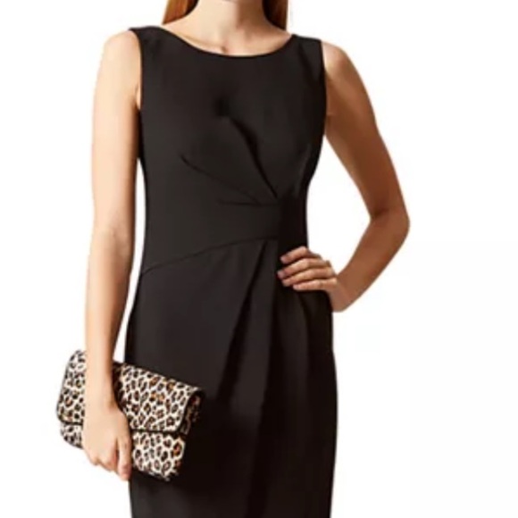 HOBBS London Jolie Black Sheath Dress Size 6 - Picture 3 of 11